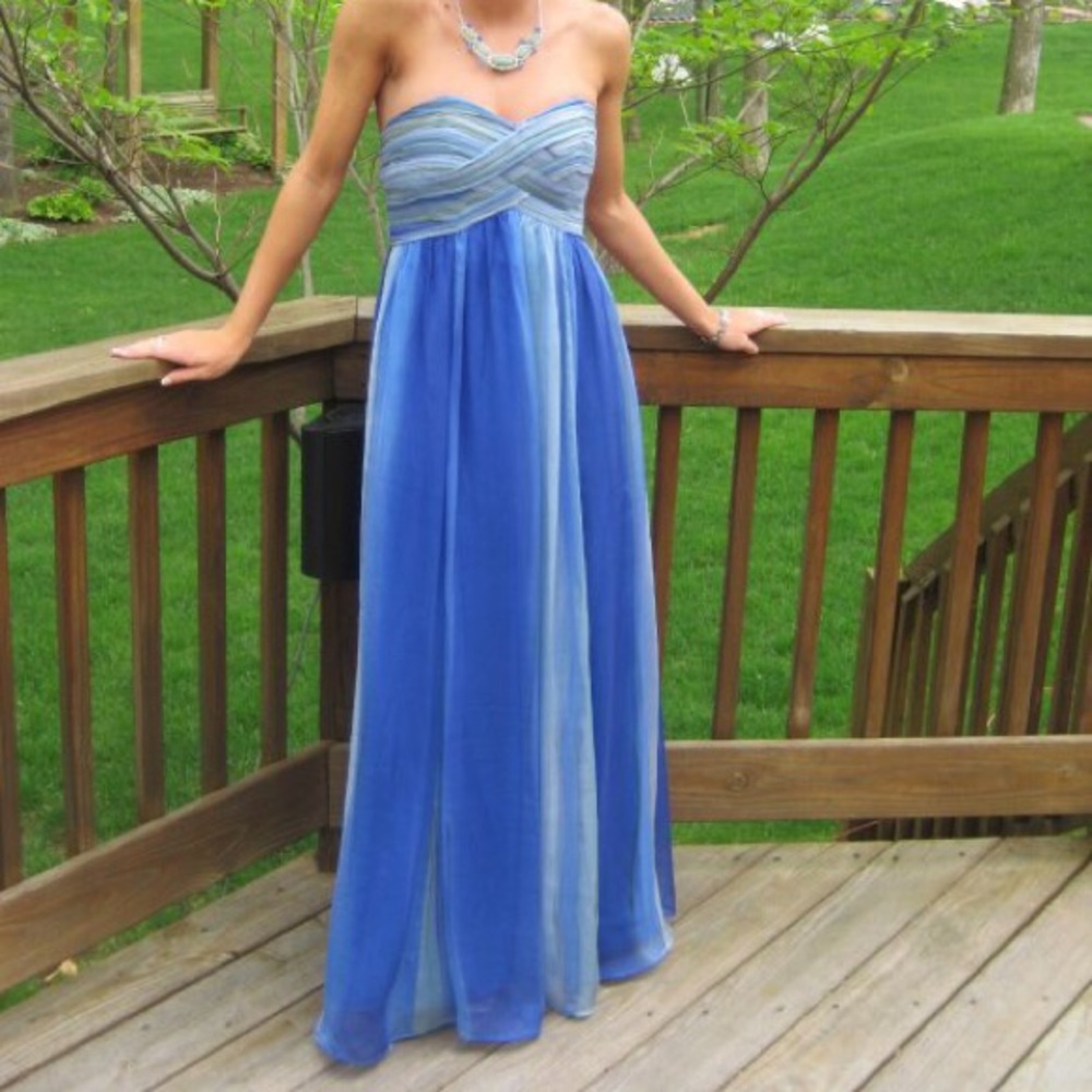 Beautiful Ocean Tone Blue Green Gown / Prom Dress